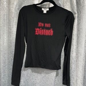 Blink Black Long Sleeve 'Do Not Disturb' Top